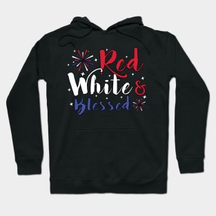 Womens Red White & Blessed Shirt 4th of July Cute Patriotic Hoodie